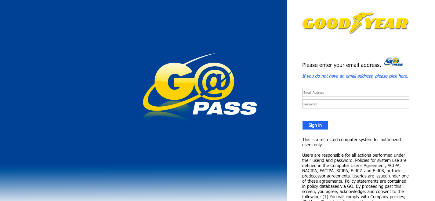 Selfservice goodyear Goodyear Self Service Login Portal