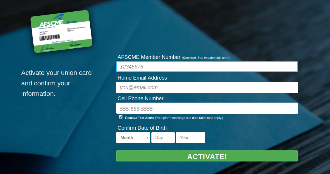 AFSCME membership Activate