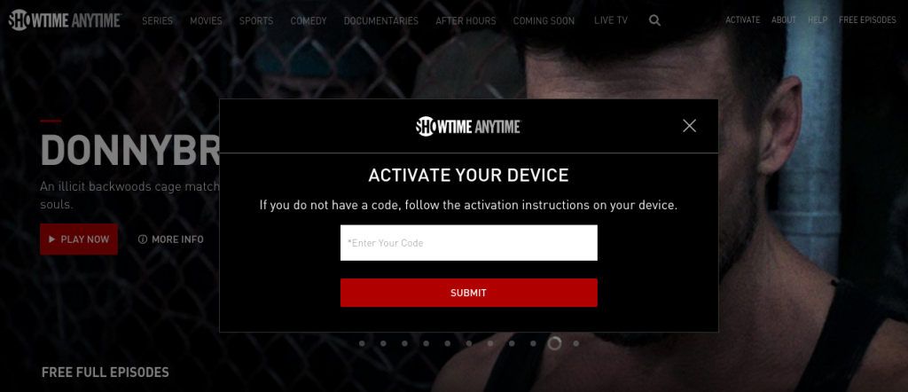 unable to activate showtime anytime no downloads fios