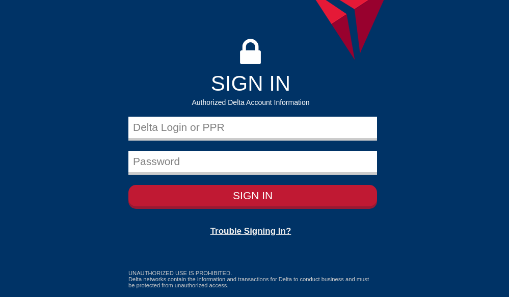 Delta Log In