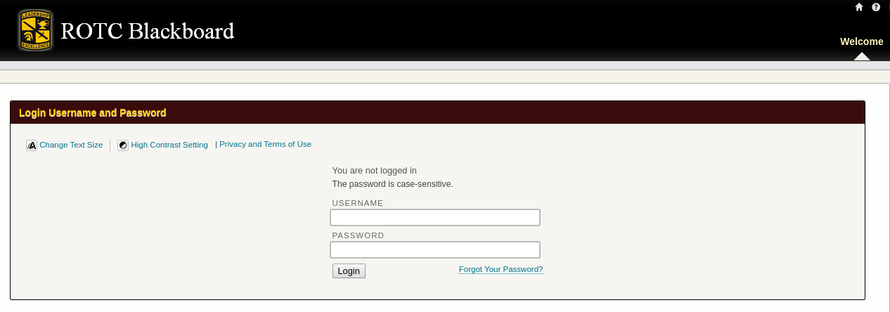 ROTC Blackboard Learn Login
