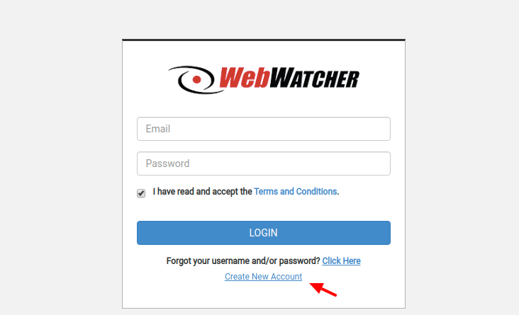 WebWatcher Create Account