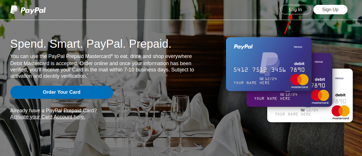PayPal Prepaid Mastercard Login