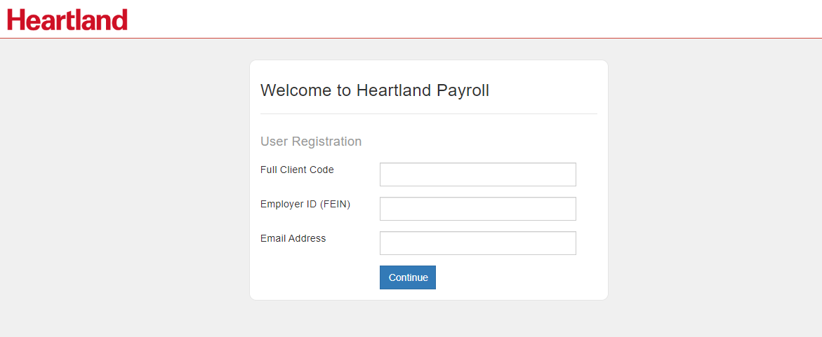 Heartland Payroll user Registration