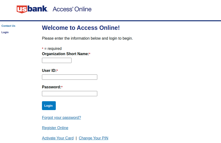 usbank care login