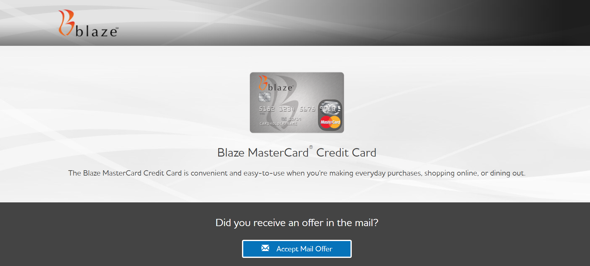 Blaze credit card login portal