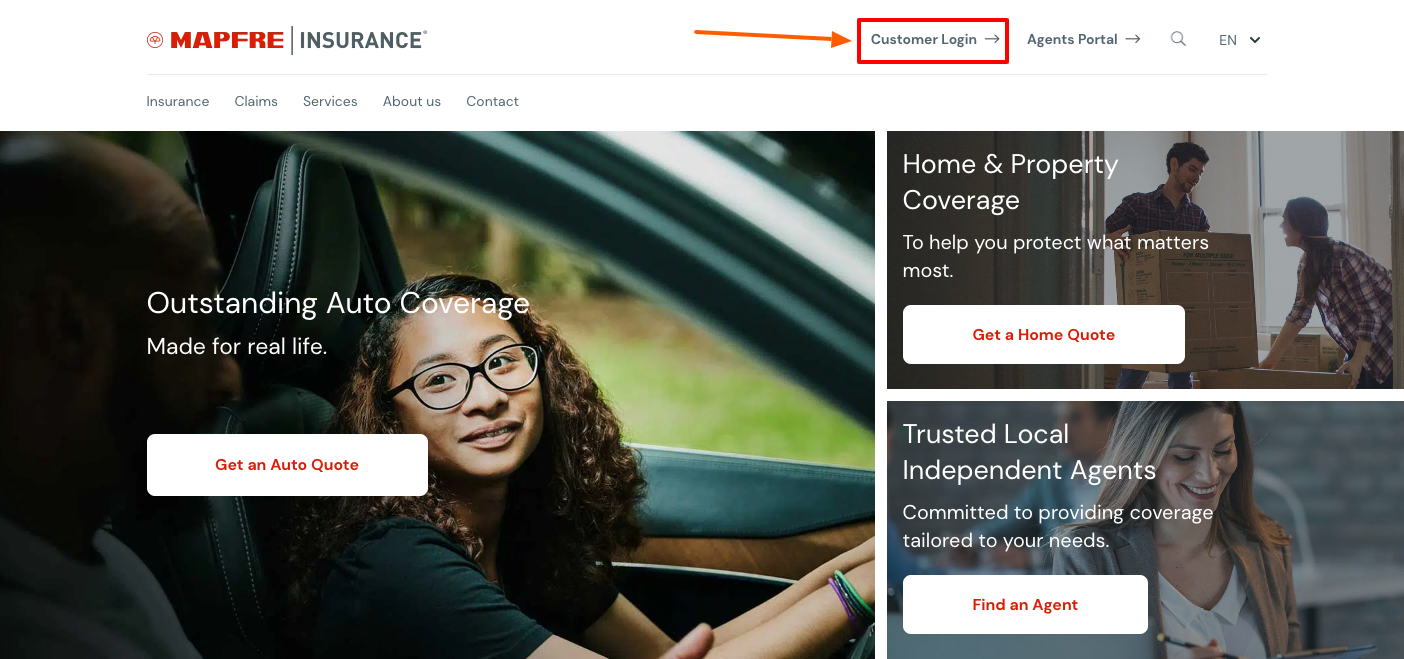 commerce insurance cosumar login page