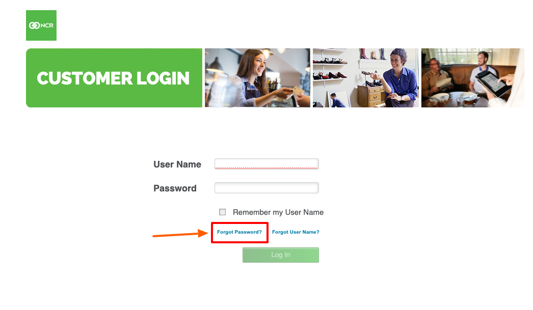 ncr silver forgot password